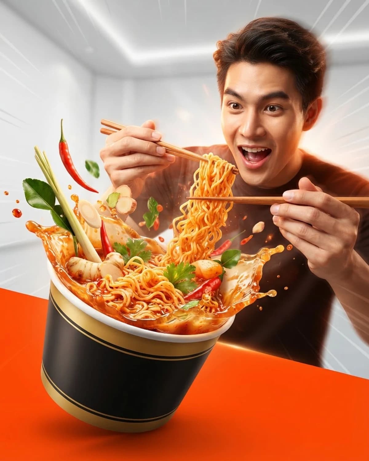 สร้างโปสเตอร์โฆษณาอาหารแอ็กชันทรงพลัง